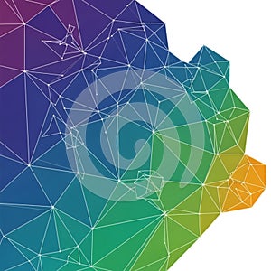 The network of lines and nodes creates a complex abstract structure against