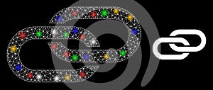 Network Linkage Glare Icon with Multi Colored Glitter Dots