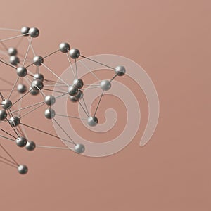 A network of metallic spheres interconnected by thin rods forms an abstract