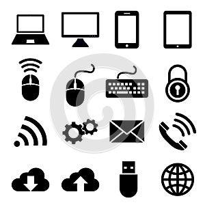 Network and mobile devices icons