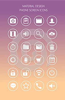 Network and mobile screen icons.