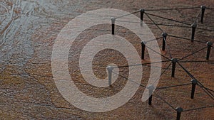 Linked conceptual teamwork. Network, networking, connect. 3D Rendering. Linked conceptual teamwork