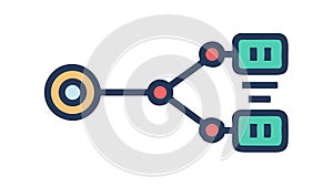 Network Node Connection, Data Flow Interconnected Systems, vector design Generative AI