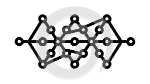 Network Nodes Connection Icon, Digital Grid Data Flow, vector design Generative AI