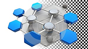 Network nodes icon, data network, connection points, tech network, node icon png transparent image Generative AI