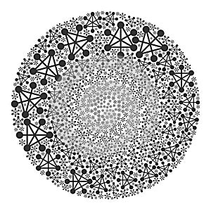 Network Nodes Icon Spheric Bubble Mosaic