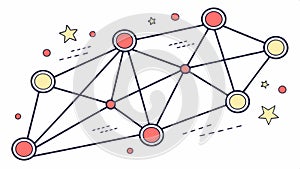 Network nodes illustration, data connections and digital infrastructure vector design Generative AI