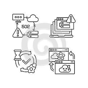 Network notifications linear icons set