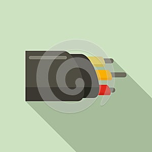 Network optic cable icon, flat style