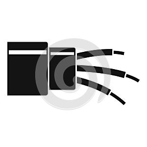 Network optic cable icon, simple style