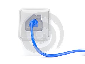Network outlet with network plug