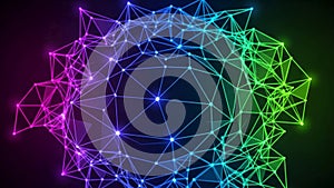 Network pattern featuring interconnected lines and nodes, forming a complex