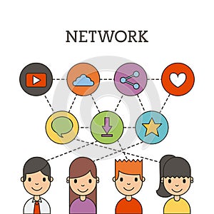 Network people scenary