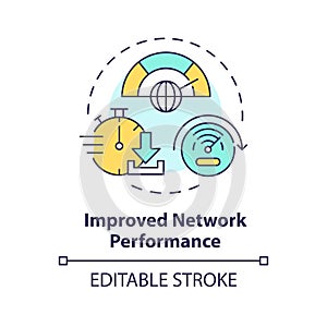 Network performance multi color concept icon