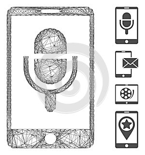 Network Phone Microphone Vector Mesh