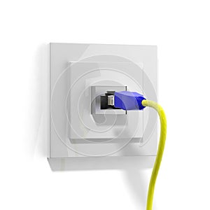 Network plug with cable