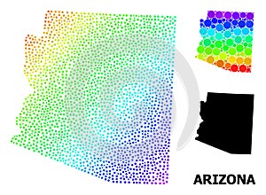 Network Polygonal Map of Arizona State with Red Stars