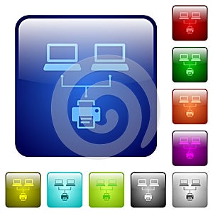 Network printing color square buttons