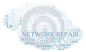 Network Repair word cloud.