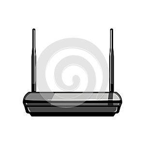 network router cartoon vector illustration