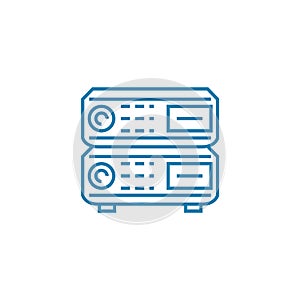 Network routers linear icon concept. Network routers line vector sign, symbol, illustration.