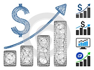 Network Sales Growth Chart Vector Mesh