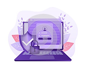 Network security antivirus vpn privacy. User icon vector. Data protection. Data secure. Icon for concept design