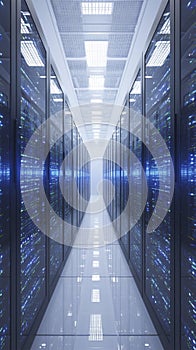 Network security Computer racks in a high tech data center