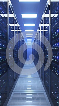Network security Computer racks in a high tech data center