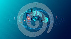 Network Security Concept - 3D Illustration