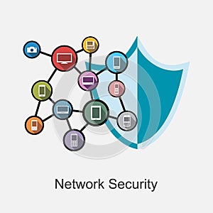 Network security concept illustration.