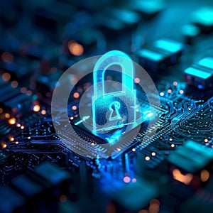 Network security Digital key and lock protect against cyber threats