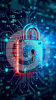 Network security Digital key and lock protect against cyber threats