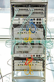 Network security equipment. Cybersecurity infrastructure. Ethernet, wired transmission.