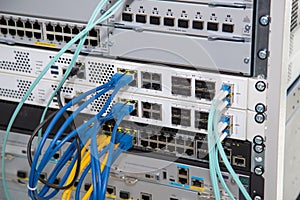 Network security equipment. Cybersecurity infrastructure. Ethernet, wired transmission.