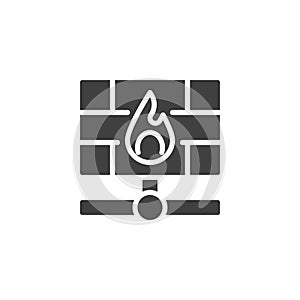 Network security firewall vector icon