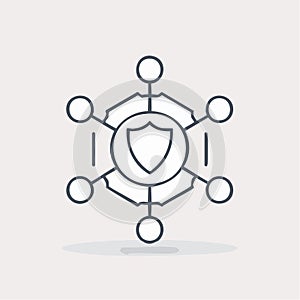 Network Security Hub Icon for Cybersecurity Protection
