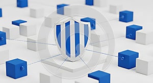 Network Security Shield Protecting Data Blocks in Digital Space