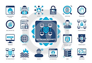 Network Security solid icon set