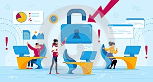 Computer Virus, Hacker Attack Flat Vector Concept