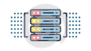 Network Server Array Icon, Secure Data Infrastructure, vector design Generative AI