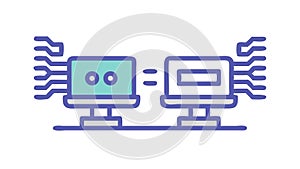 Network Server Cluster Cloud Computing Icon, vector design Generative AI