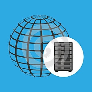 Network server concept globe world