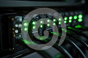 Network server data storage unit with connected cables