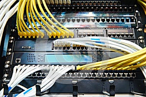 Network server equipment with optical fibre cables