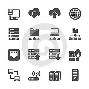 Network and server icon set, vector eps10