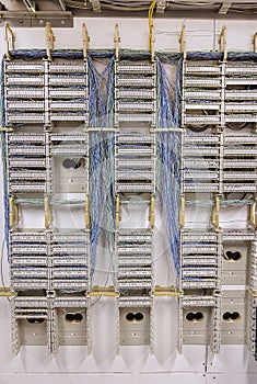 IT Network Server Patch Cables Connected