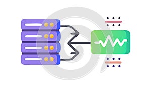 Network Server Pulse: Data Transmission IT Infrastructure. Digital Flow. vector design Generative AI