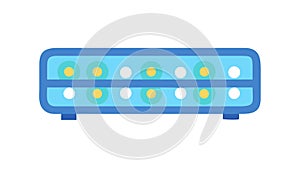 Network Server Rack Icon with Lights, System Status, vector design Generative AI