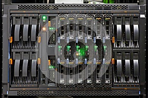 Network Server Rack Panel with hard disks
